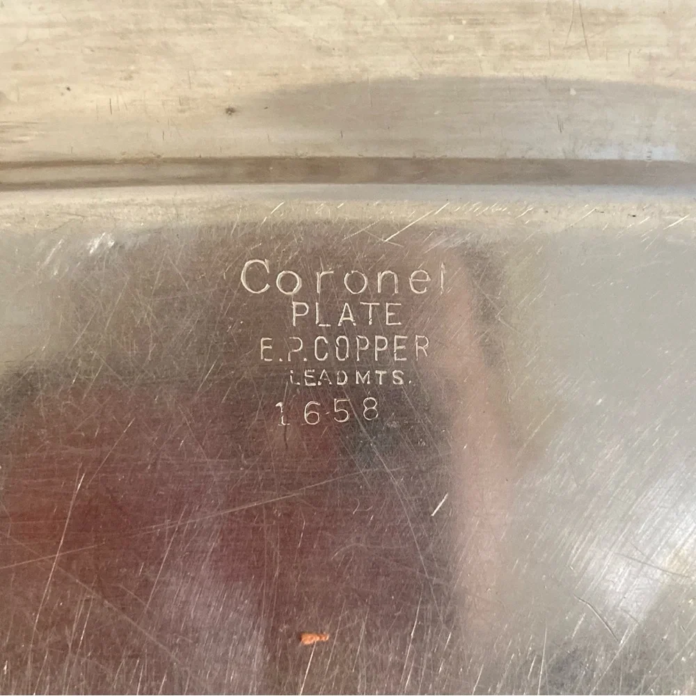 Vintage Silverplate on Copper Small Tray Coronet England E.P. Cottagecore Decor